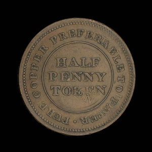 Canada, unknown, 1/2 penny : 1813