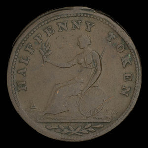 Canada, unknown, 1/2 penny : 1813
