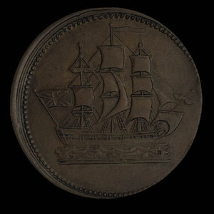 Canada, unknown, 1/2 penny : 1835