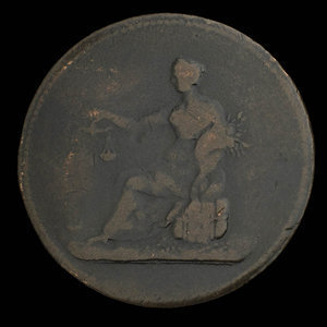 Canada, unknown, 1/2 penny : 1820