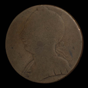 Canada, unknown, 1/2 penny : 1838