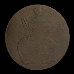 Canada, unknown, 1/2 penny : 1838