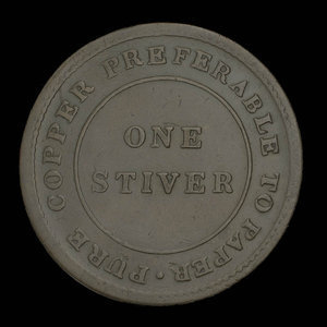 British Guiana, unknown, 1 stiver : 1838