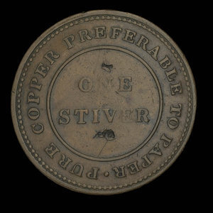 British Guiana, unknown, 1 stiver : 1838