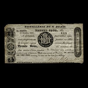 Canada, Wfd. Nelson & Co., 30 sous : October 9, 1837