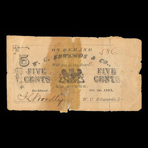 Canada, W.C. Edwards & Co. Ltd., 5 cents : October 1, 1881