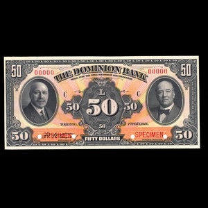 Canada, Dominion Bank, 50 dollars : February 1, 1931