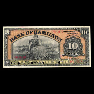 Canada, Bank of Hamilton, 10 dollars : June 1, 1914