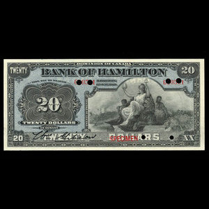 Canada, Bank of Hamilton, 20 dollars : June 1, 1909