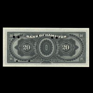 Canada, Bank of Hamilton, 20 dollars : June 1, 1909