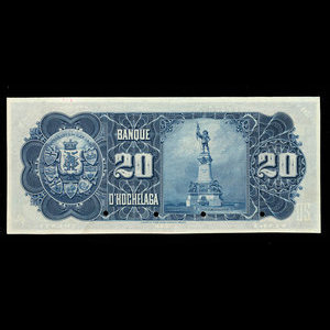 Canada, Banque d'Hochelaga, 20 piastres : May 2, 1898