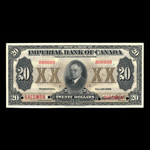 Canada, Imperial Bank of Canada, 20 dollars : November 1, 1933