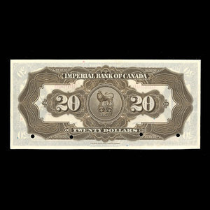 Canada, Imperial Bank of Canada, 20 dollars : November 1, 1933
