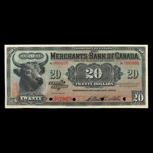 Canada, Merchants Bank of Canada (The), 20 dollars : January 2, 1903