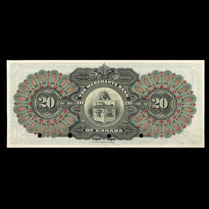 Canada, Merchants Bank of Canada (The), 20 dollars : January 2, 1903