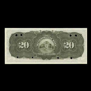 Canada, Metropolitan Bank (The), 20 dollars : November 5, 1909