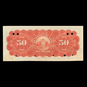 Canada, Metropolitan Bank (The), 50 dollars : November 5, 1902
