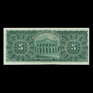 Canada, Bank of New Brunswick, 5 dollars : January 2, 1904
