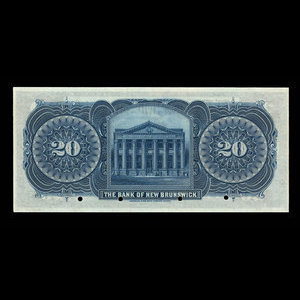 Canada, Bank of New Brunswick, 20 dollars : January 2, 1906