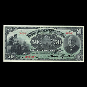 Canada, Bank of New Brunswick, 50 dollars : January 2, 1906