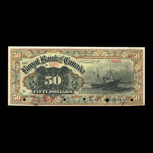 Canada, Royal Bank of Canada, 50 dollars : January 2, 1901