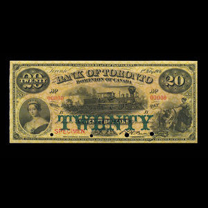 Canada, Bank of Toronto (The), 20 dollars : February 1, 1906