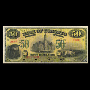 Canada, Bank of Toronto (The), 50 dollars : February 1, 1906