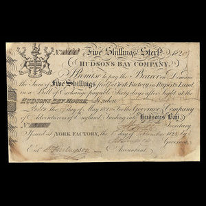 Canada, Hudson's Bay Company, 5 shillings : 1820