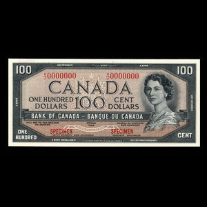 Canada, Bank of Canada, 100 dollars : 1954