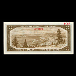 Canada, Bank of Canada, 100 dollars : 1954