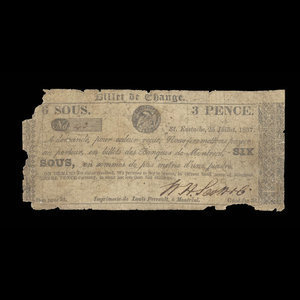 Canada, W.H. Scott & Co., 6 sous : July 25, 1837