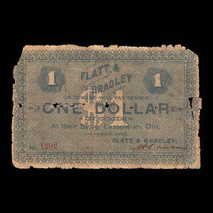 Canada, Flatt & Bradley, 1 dollar : August 2, 1886