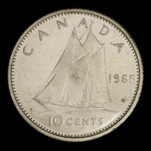 Canada, Elizabeth II, 10 cents : 1965