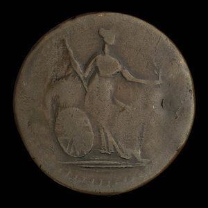 Canada, unknown, 1/2 penny : 1838