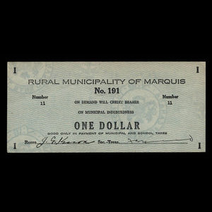 Canada, Marquis No.191, 1 dollar : 1935