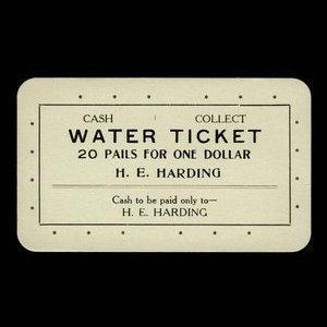 Canada, H.E. Harding, 20 pails, water : 1935