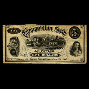 Canada, J.B. Fowler, 5 dollars : 1894