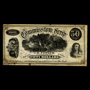 Canada, J.B. Fowler, 50 dollars : 1894