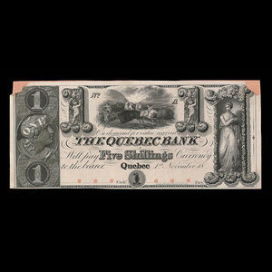Canada, Quebec Bank, 1 dollar : 1862