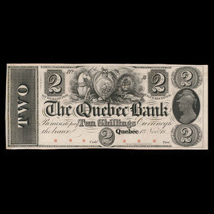 Canada, Quebec Bank, 2 dollars : 1862
