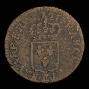 France, Louis XV, 1 liard : 1721