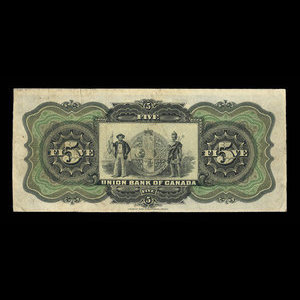 Canada, Union Bank of Canada (The), 5 dollars : July 1, 1912
