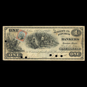 Canada, Jewett & Pitcher, 1 dollar : December 1, 1873