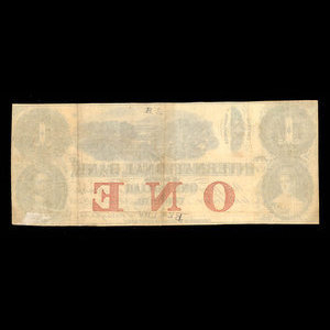 Canada, International Bank of Canada, 1 dollar : September 15, 1858