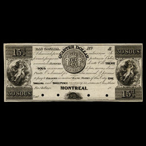 Canada, Jno. Molson (Jr.), 30 sous : 1838