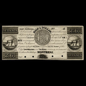 Canada, Jno. Molson (Jr.), 3 francs : 1838