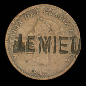 Canada, Province of New Brunswick, 1/2 penny : 1843