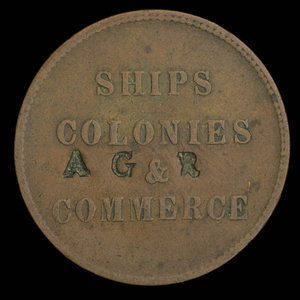 Canada, unknown, 1/2 penny : 1835