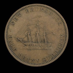 Canada, Province of New Brunswick, 1/2 penny : 1854