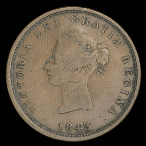 Canada, Province of New Brunswick, 1 penny : 1843